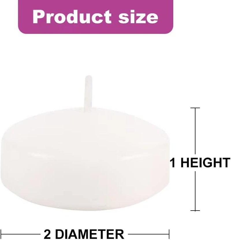 Thleunei 12 Pack Floating Candles 2” 6 Hour White Unscented Dripless Wax Discs, Floating Candles for centerpieces, Cylinder Vases, Wedding, Party, Pool, Holiday - Image 2